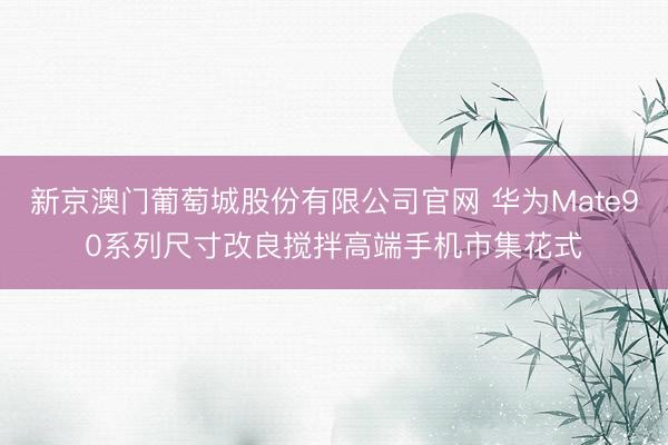 新京澳门葡萄城股份有限公司官网 华为Mate90系列尺寸改良搅拌高端手机市集花式
