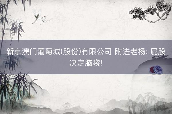 新京澳门葡萄城(股份)有限公司 附进老杨: 屁股决定脑袋!
