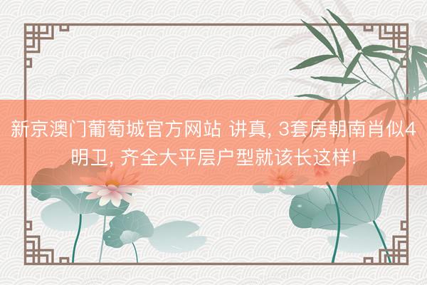 新京澳门葡萄城官方网站 讲真， 3套房朝南肖似4明卫， 齐全大平层户型就该长这样!
