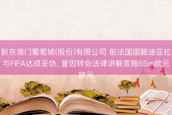 新京澳门葡萄城(股份)有限公司 前法国国脚迪亚拉与FIFA达成妥协, 曾因转会法律讲解索赔65m欧元