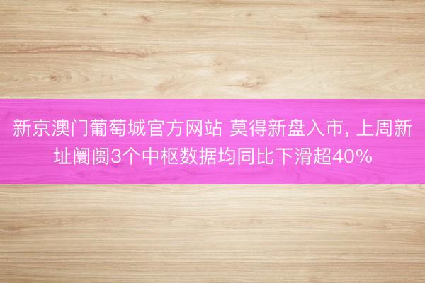 新京澳门葡萄城官方网站 莫得新盘入市， 上周新址阛阓3个中枢数据均同比下滑超40%