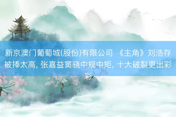 新京澳门葡萄城(股份)有限公司 《主角》刘浩存被捧太高， 张嘉益窦骁中规中矩， 十大破裂更出彩