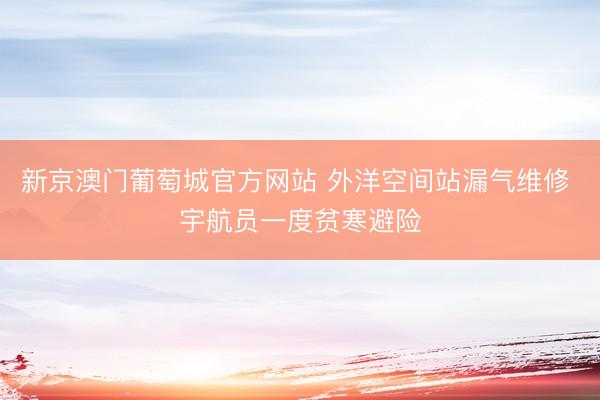 新京澳门葡萄城官方网站 外洋空间站漏气维修 宇航员一度贫寒避险