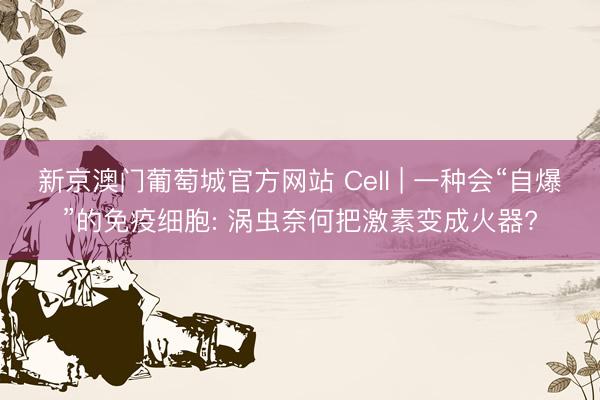 新京澳门葡萄城官方网站 Cell | 一种会“自爆”的免疫细胞: 涡虫奈何把激素变成火器?