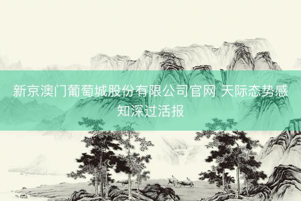 新京澳门葡萄城股份有限公司官网 天际态势感知深过活报