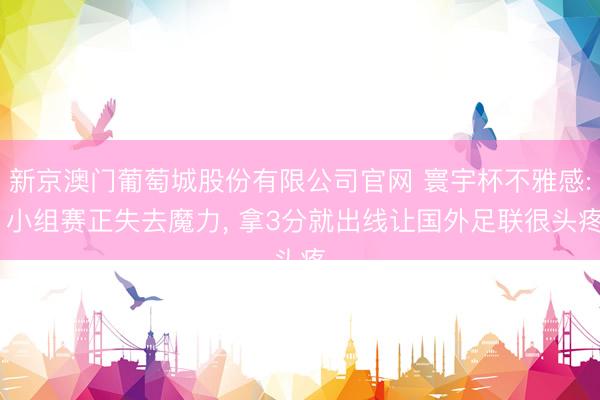 新京澳门葡萄城股份有限公司官网 寰宇杯不雅感: 小组赛正失去魔力， 拿3分就出线让国外足联很头疼